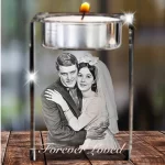 Personalized Memorial 3D Crystal Candle Holder